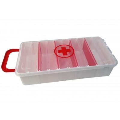 CAJA PLAST. ORGANIZADORA 5 DIV. PRIMEROS AUX.