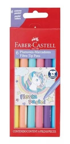 MARCADOR ESCOLAR FABER FIESTA X6 PASTEL