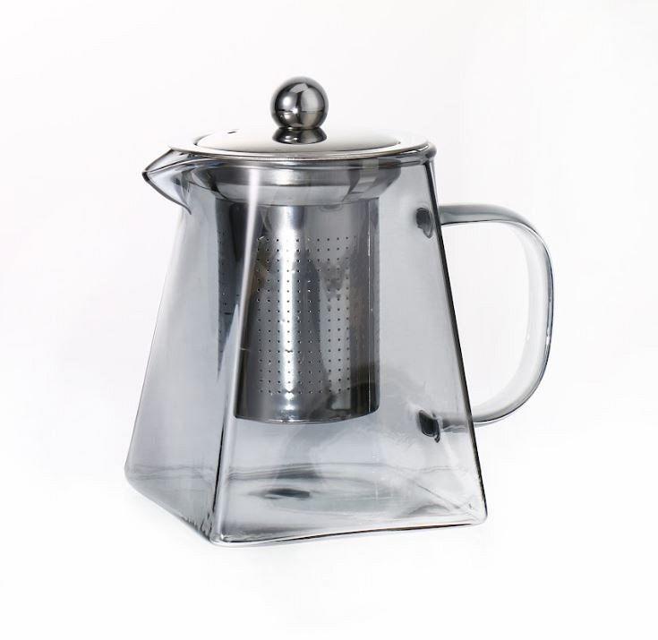 TETERA VIDRIO PLATEADA 550ML.
