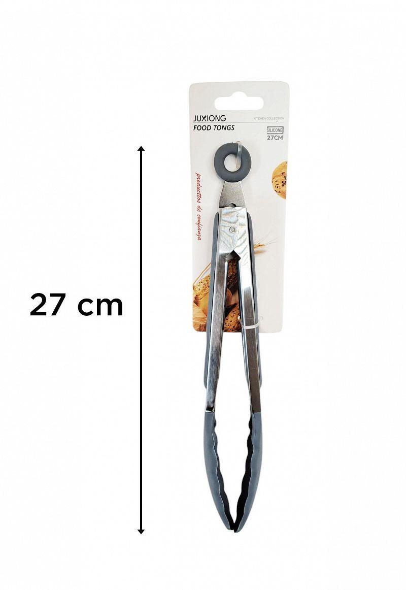 PINZA COCINA SILICONA Y METAL 3 COLORES 27CM