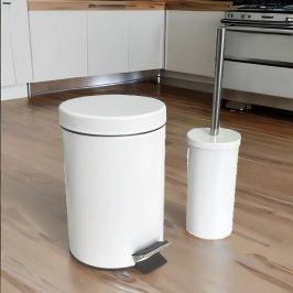 SET 3LT TACHO BASURA BLANCO + CEPILLO P/