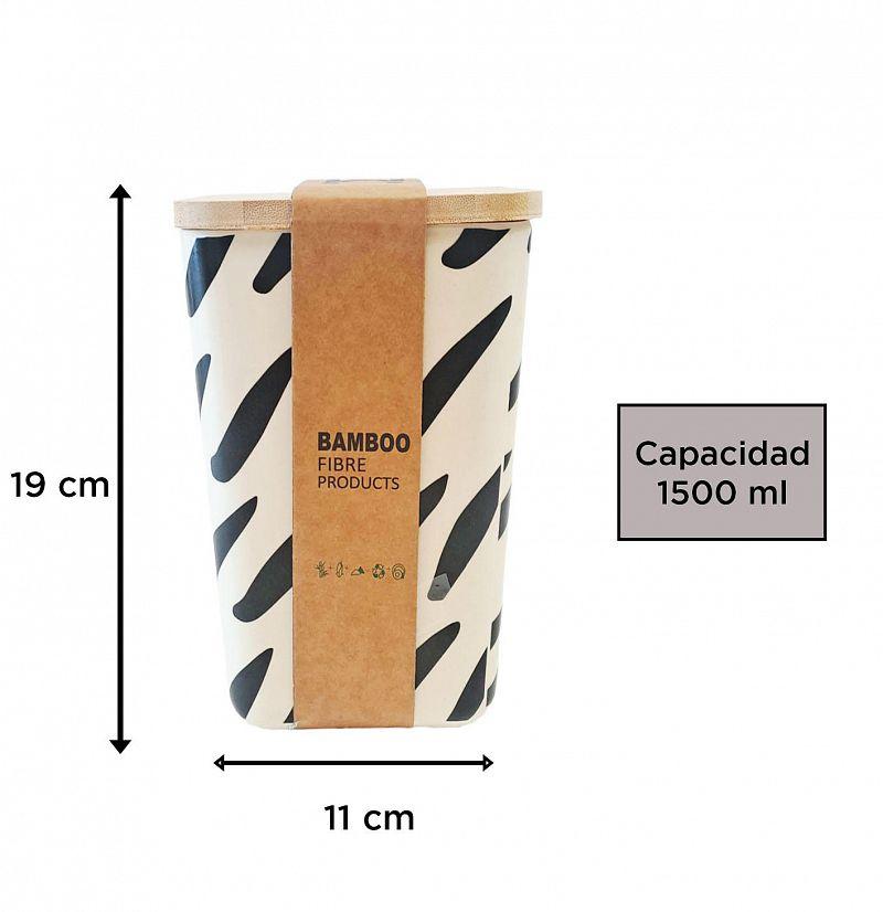FRASCO BAMBOO 11X19 1500CC CUADRADO
