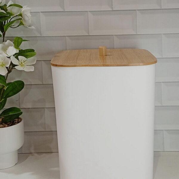 CESTO PLASTICO T/BAMBU WHITE