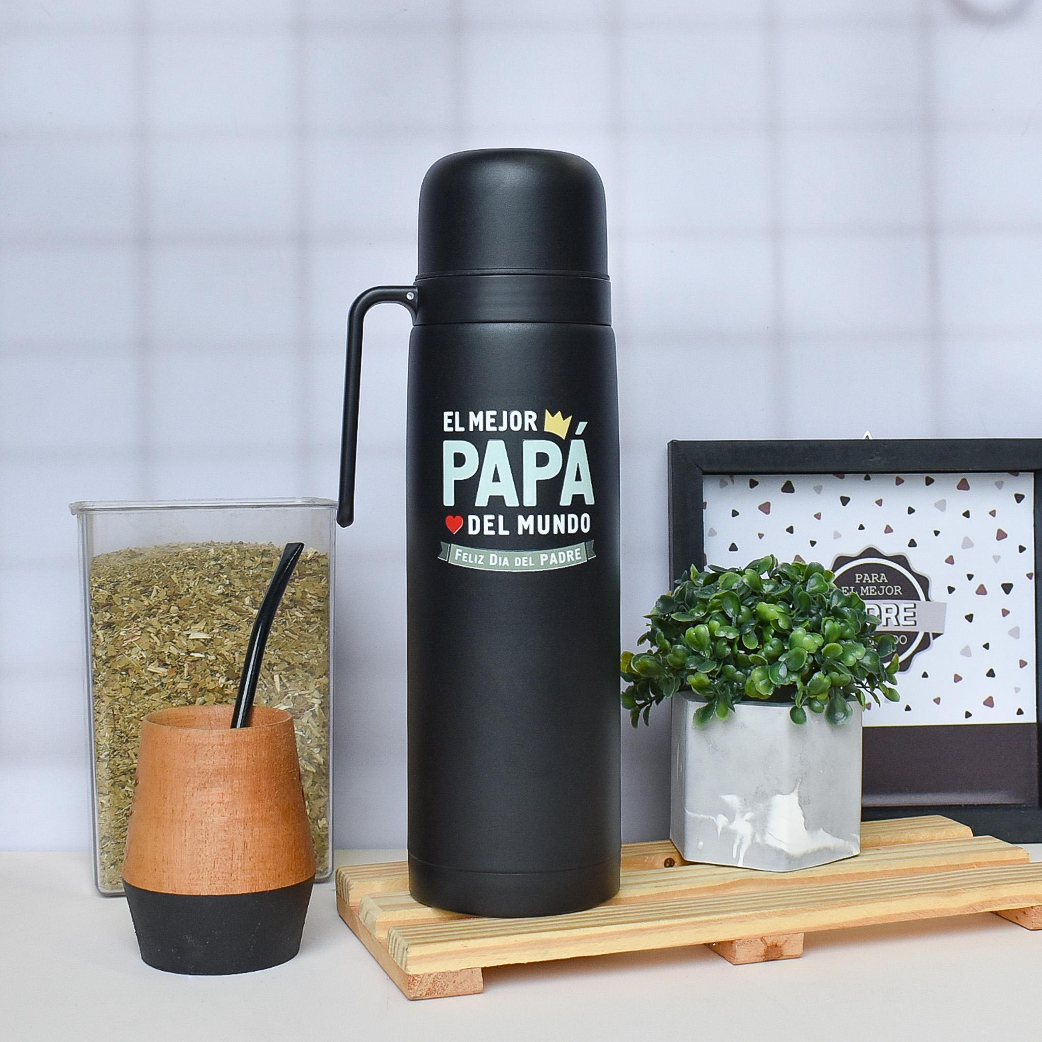 TERMO MANIJA DE ACERO DIA DEL PADRE (NEGRO)