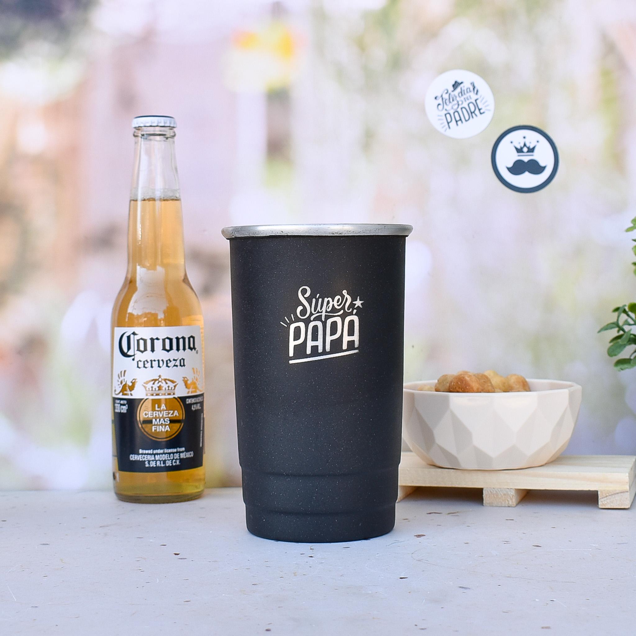 VASO ALUMINIO 1LTR.DIA DEL PADRE (SUPER PAPA)