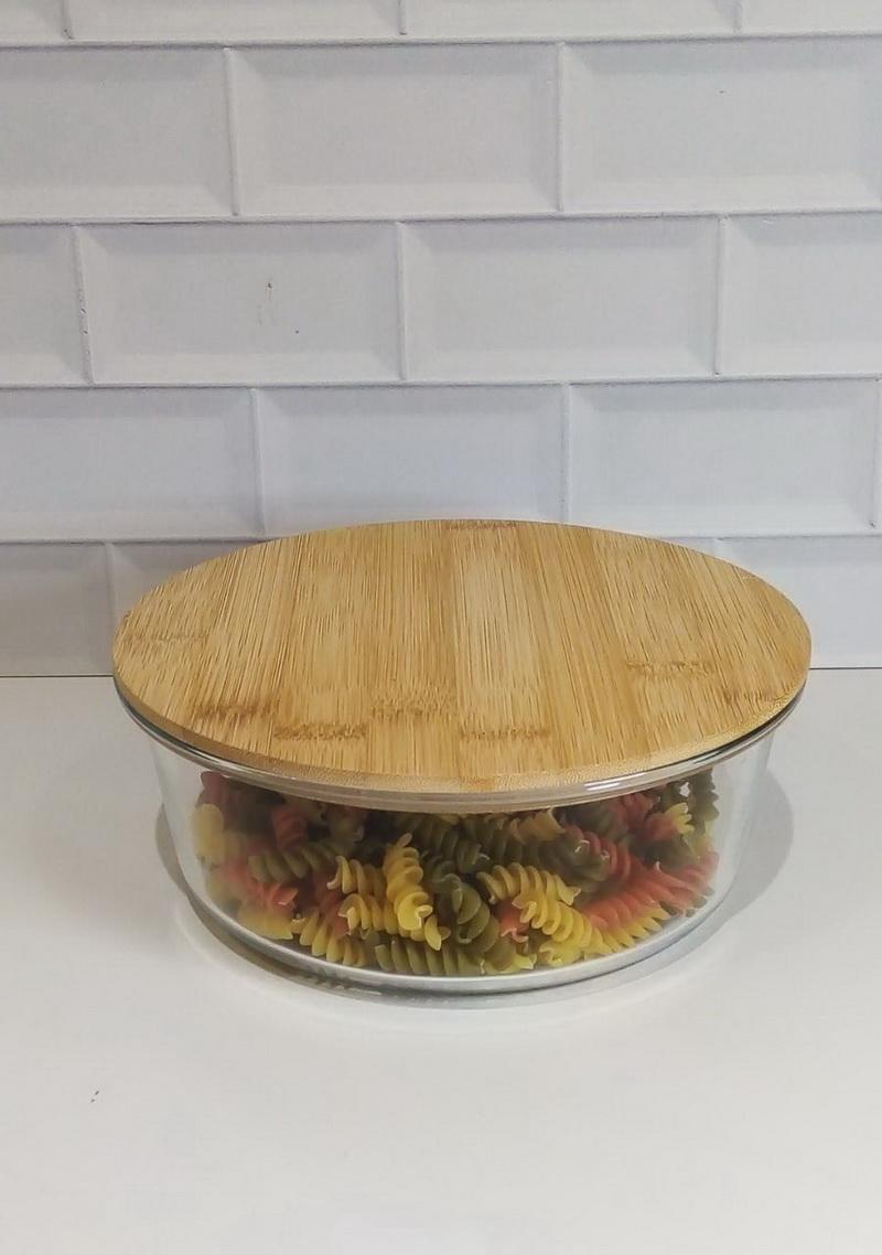 RECIPIENTE DE VIDRIO REDONDO C/TAPA
