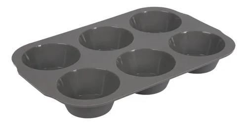 MOLDE MUFFINS X 6 SILICONA BLACK
