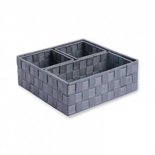 ORGANIZ BAÑO RAFIA GRIS 28X28X10 GRANDE
