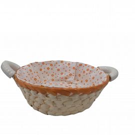CANASTA MIMBRE CON BORDE CERAMICO
