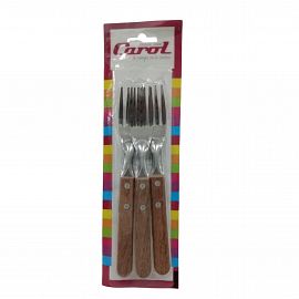 TENEDOR MADERA BLÍSTER X 3 CAROL