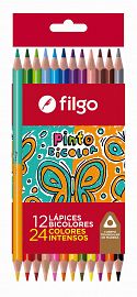 LAPIZ COLOR FILGO PINTO BICOLOR X 12U. LARGOS