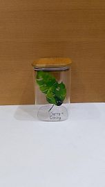 FRASCO VIDRIO DEC. T/BAMBU HERMET. 900ML