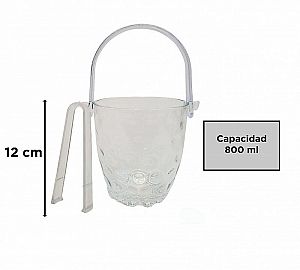 HIELERA VID C/ PINZA Y MAN. PLÁSTICO, 800ML