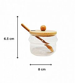 ESPECIERO Y CUCHARA BOROSIL. C/BAMBOO 6,5X8CM