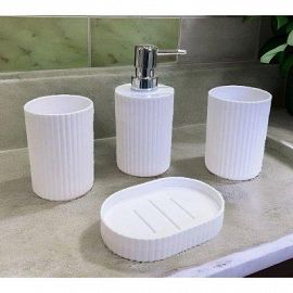 SET DE BAÑO PVC BLANCO 4 PCS