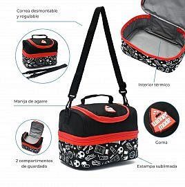 LUNCHERA LETS PLAY SPORTSRED 26X17X18CM
