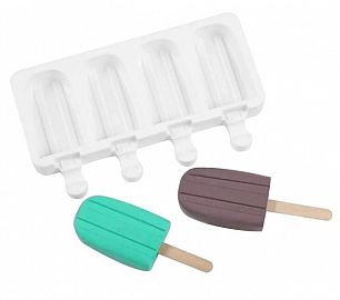 MOLDE DE SILICONA X4 P/ HELADO PALITO