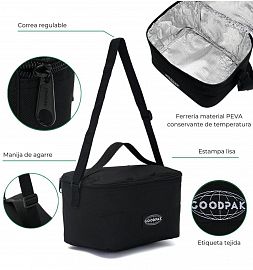 LUNCHERA GOODPAK NEGRA 14X22X15CM