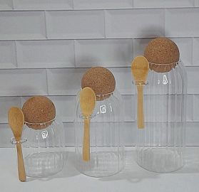 BOTELLAS X 3 BOROSILICATO TAPA CORCHO C/CUCH