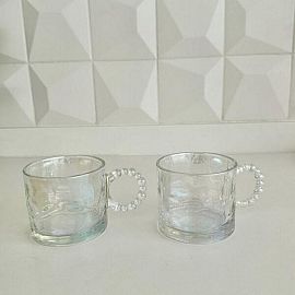 JUEGO DE TAZA VIDRIO TORNASOLADO X 2 PCS