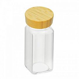 FRASCO ESPECIERO VIDRIO TAPA BAMBU