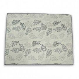 PAÑO SECAPLATOS BEIGE C/HOJAS GRIS
